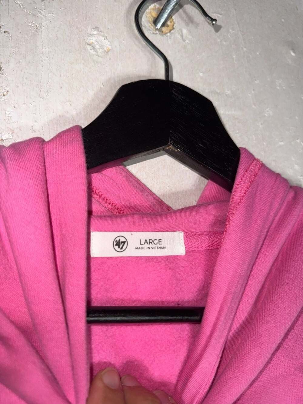 '47 Brand Miami Heat NBA Pink Acid Wash Cropped Pullover Hoodie Sz Large - Picture 7 of 8
